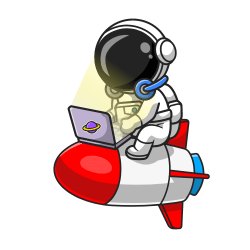 14 Astronaut looking at laptop