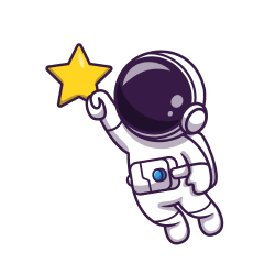 Astronaut mascot reaching for star Astronaut mascot reaching for star