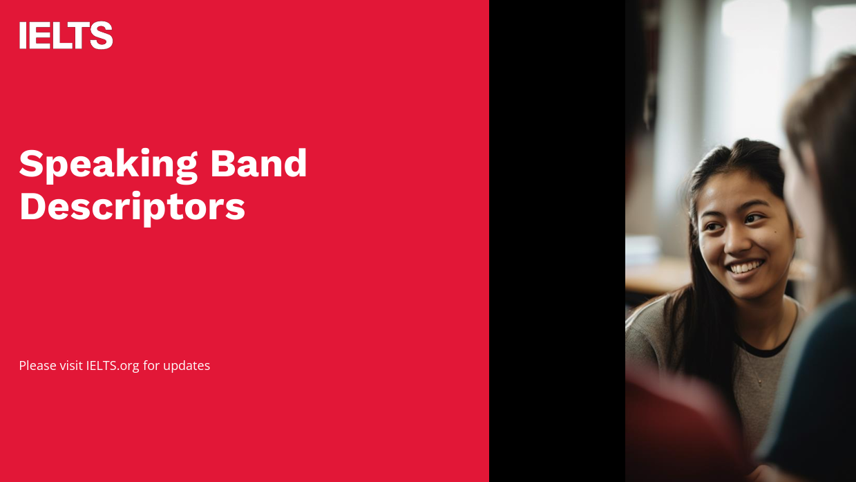 IELTS Speaking Band Descriptors Cover for Speaking Band Descriptors