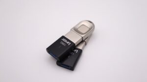 a close up of a usb device on a white surface