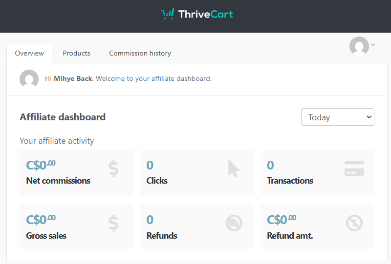 ThriveCart Affiliate Dashboard