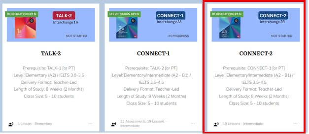 Connect-2 Course in Dashboard